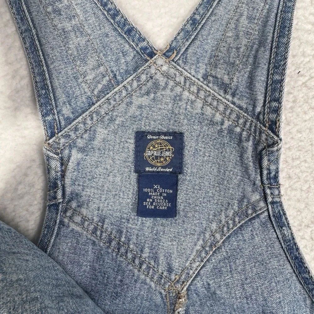 Vintage 90s GAP Denim Overalls Chicago Bulls Custom? - Youth XL